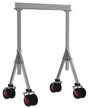Load image into Gallery viewer, Adjustable Height Aluminum Gantry Cranes with Pneumatic Casters