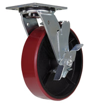 Load image into Gallery viewer, Polyurethane (Maroon Tread) Casters