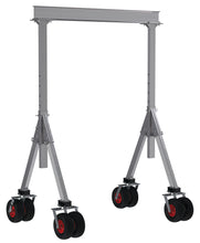 Load image into Gallery viewer, Adjustable Height Aluminum Gantry Cranes with Pneumatic Casters
