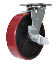 Load image into Gallery viewer, Polyurethane (Maroon Tread) Casters

