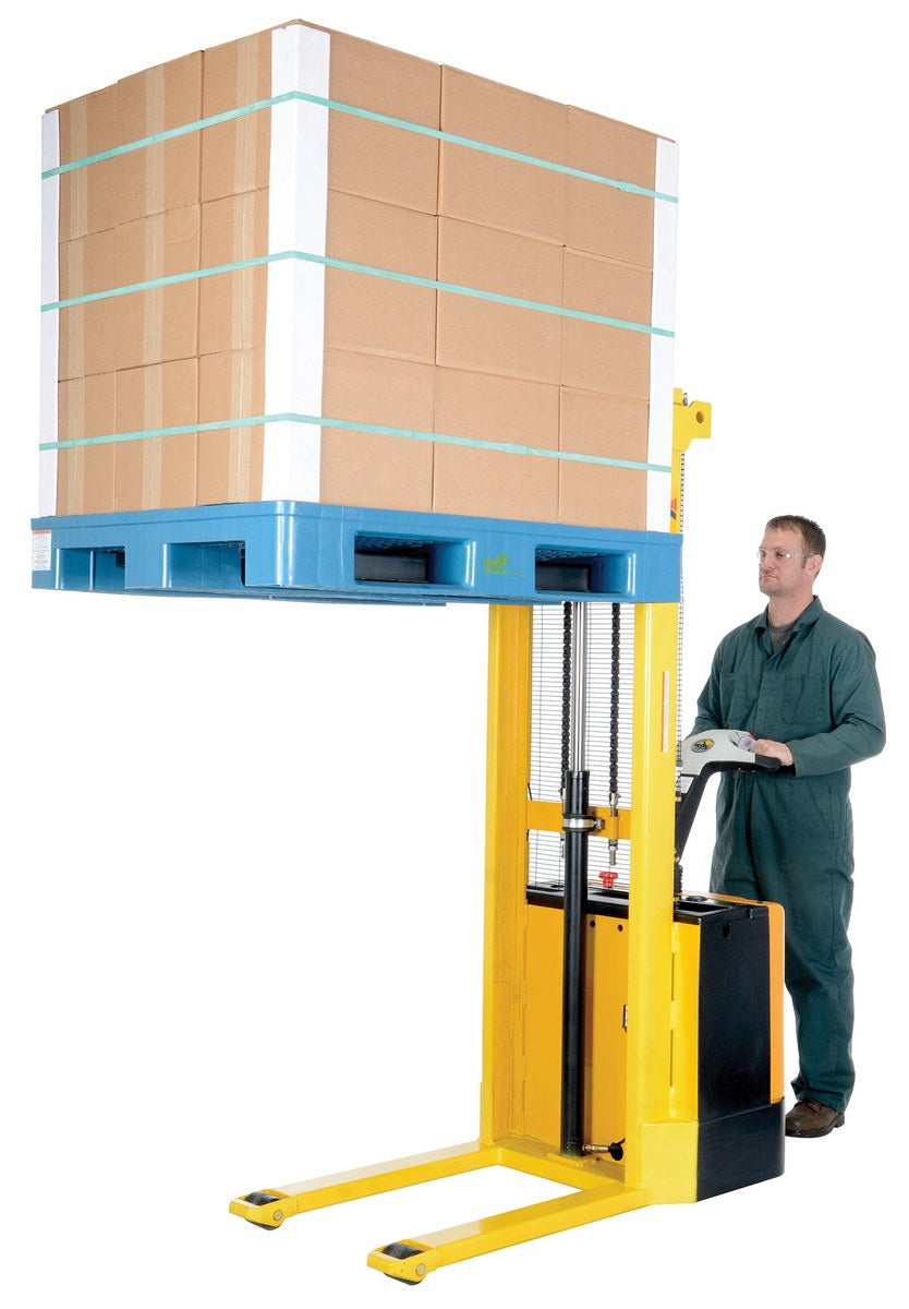 Driving Stack Lift Stackers with Powered Drive and Powered Lift - Gold Key Equipment